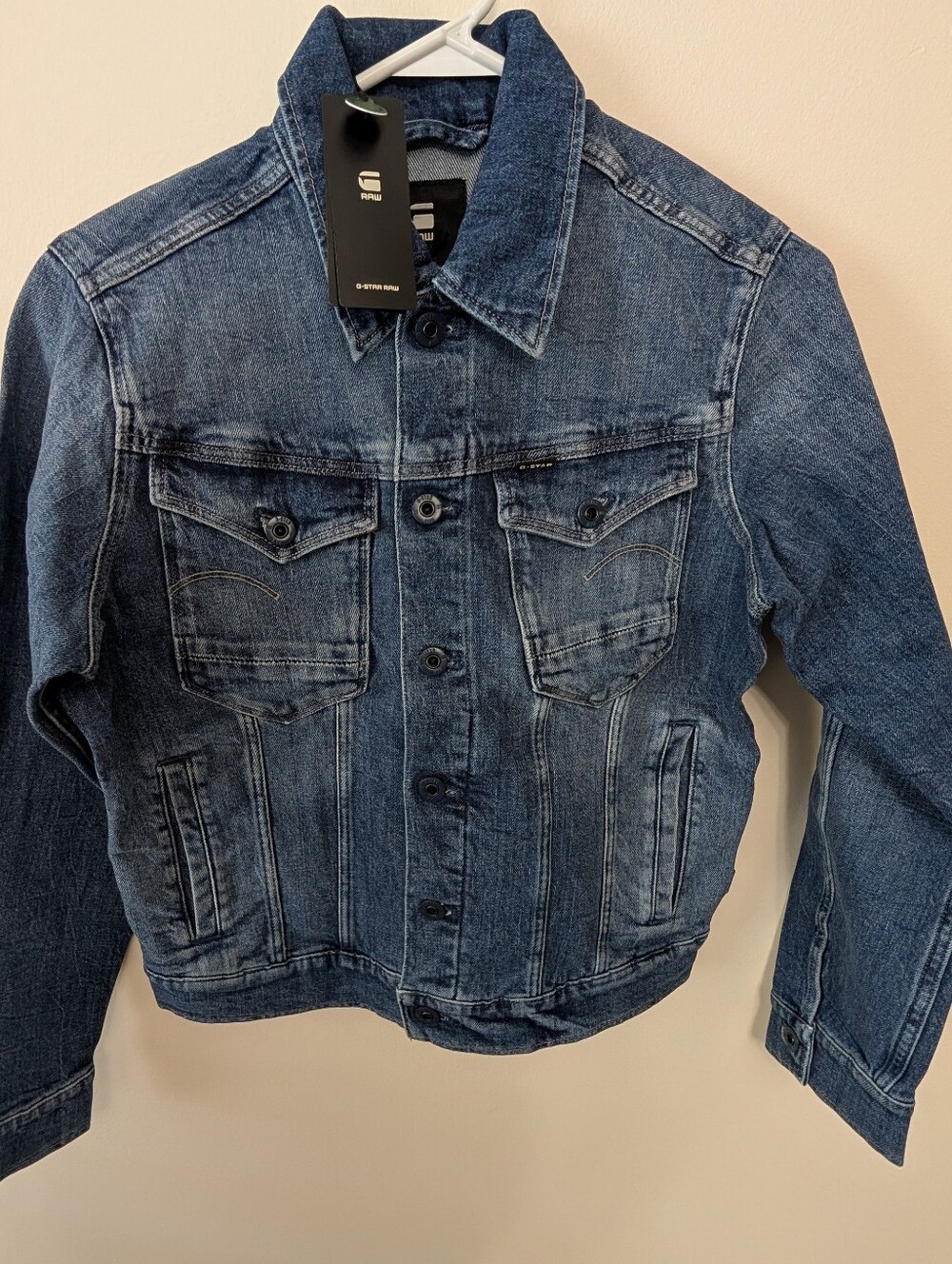 G-STAR RAW Women's Arc 3D Slim Denim Jacket Blue (Faded Santorini) SZ SMALL NWT